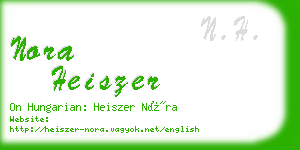 nora heiszer business card